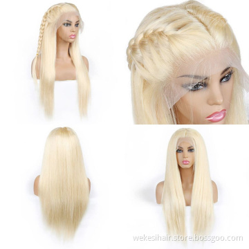 613 Blonde Human Hair Transparent Lace Wigs,Brazilian Cuticle Aligned Lace Frontal Wigs Virgin Hair